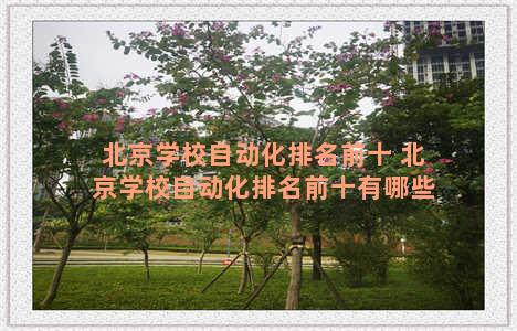 北京学校自动化排名前十 北京学校自动化排名前十有哪些